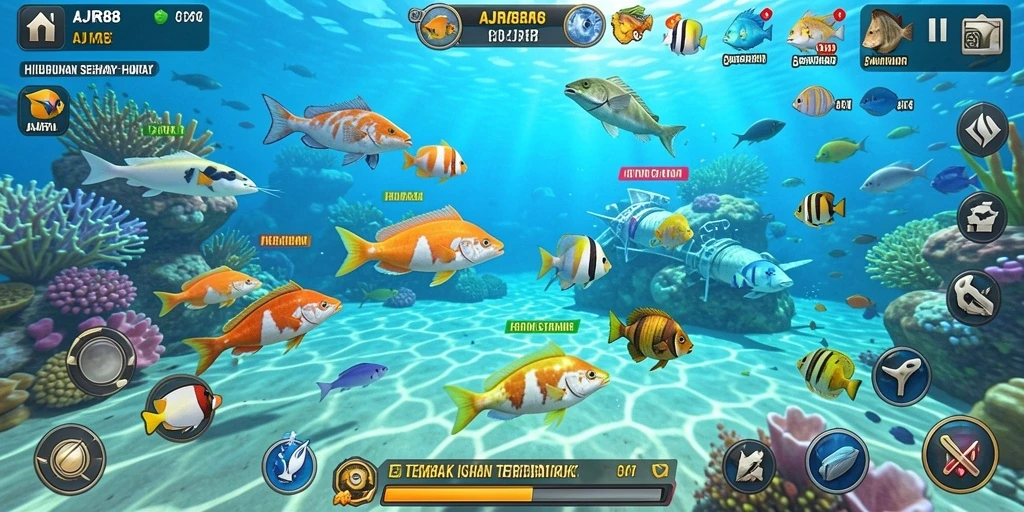 Tampilan menarik dari gameplay Tembak Ikan AJR88 yang seru.