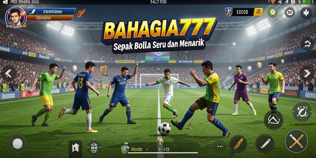Tampilan gameplay sepak bola yang menegangkan di BAHAGIA777.