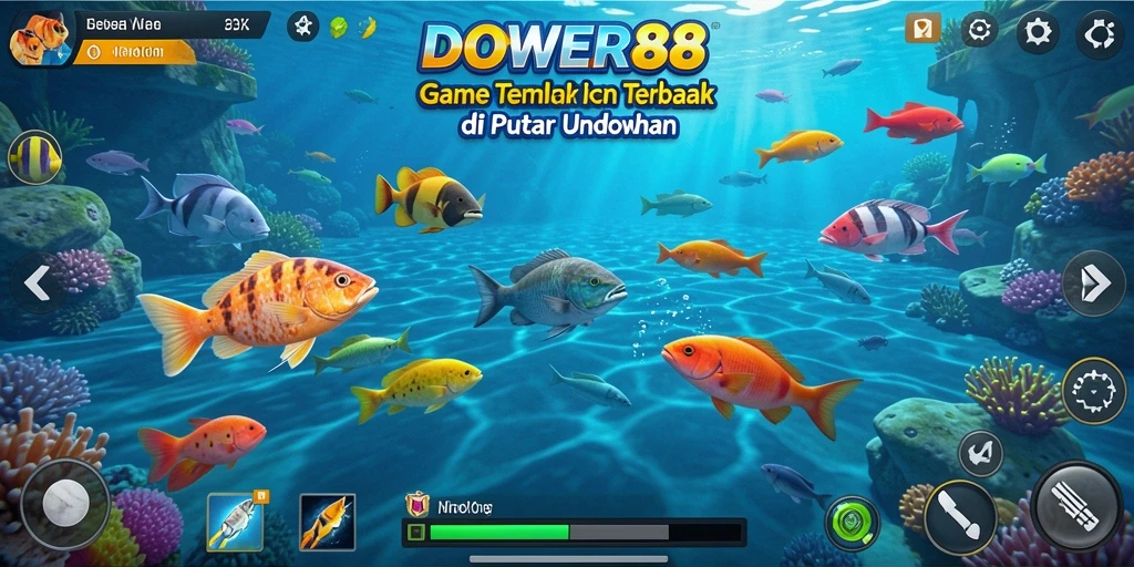 Gameplay seru DOWER88 dalam menembak ikan.