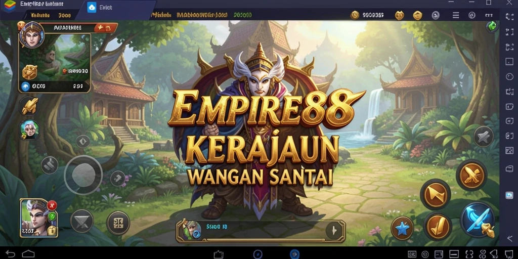 Screenshot permainan EMPIRE88 menampilkan gameplay santai dalam membangun kerajaan.