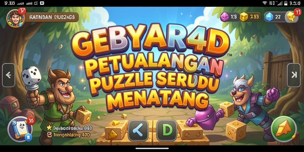 Screenshot gameplay GEBYAR4D yang menunjukkan tantangan puzzle.