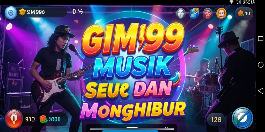 Tampilan gameplay GIM999 dengan berbagai alat musik dan tantangan menarik.