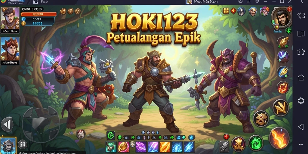 Tampilan gameplay seru HOKI123 dengan karakter dan lingkungan RPG.