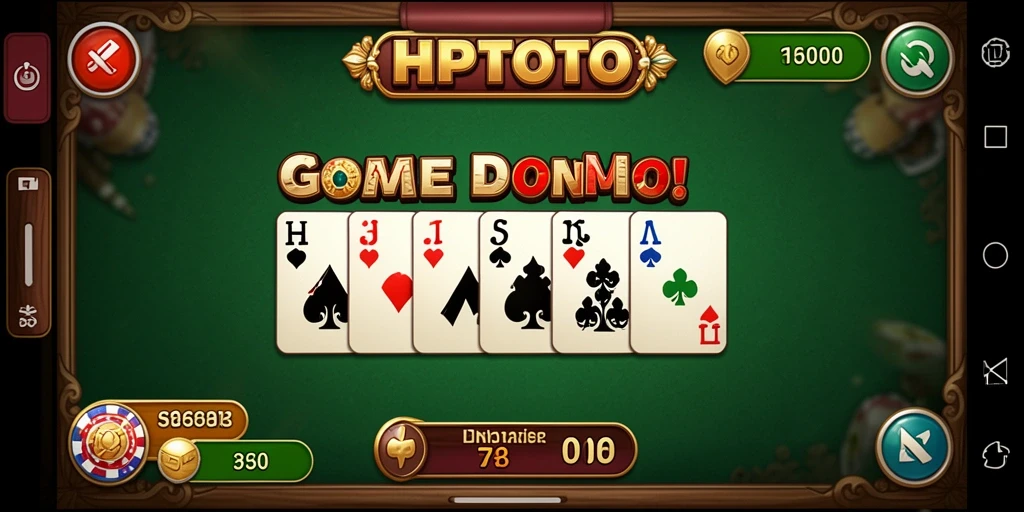Screenshot gameplay HPTOTO menampilkan keseruan bermain Domino.