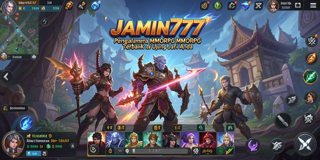 Screenshot gameplay JAMIN777 menampilkan aksi seru dalam pertempuran MMORPG.