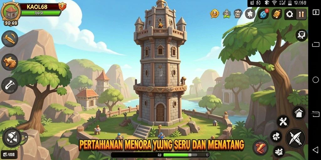 Tampilan menarik dari gameplay Tower Defense KAOL68 yang menantang.