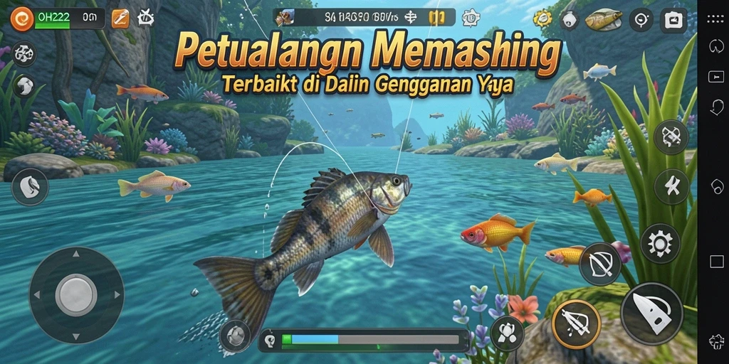 Tampilan gameplay memancing dengan grafis menakjubkan di OH222.