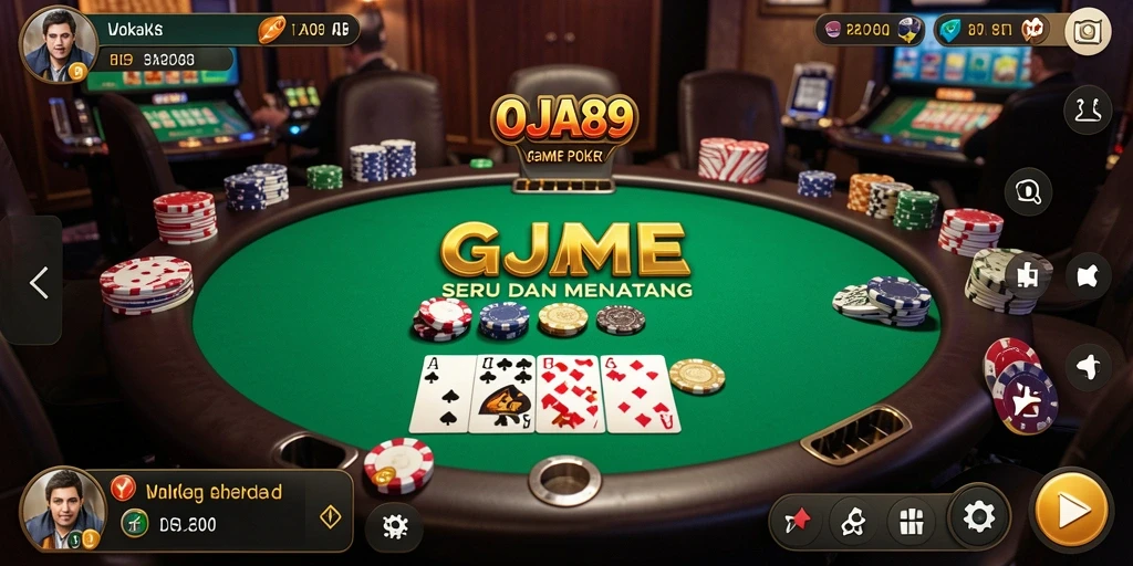 Screenshot utama OJA89 menampilkan gameplay Poker yang seru.