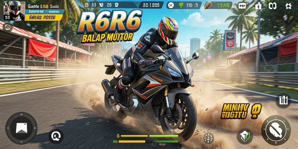 Gameplay seru dari balapan motor di R6R6 dengan visual yang menakjubkan.