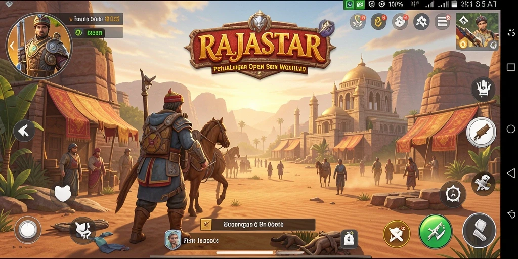 Tampilan gameplay memukau dari dunia terbuka RAJASTAR.