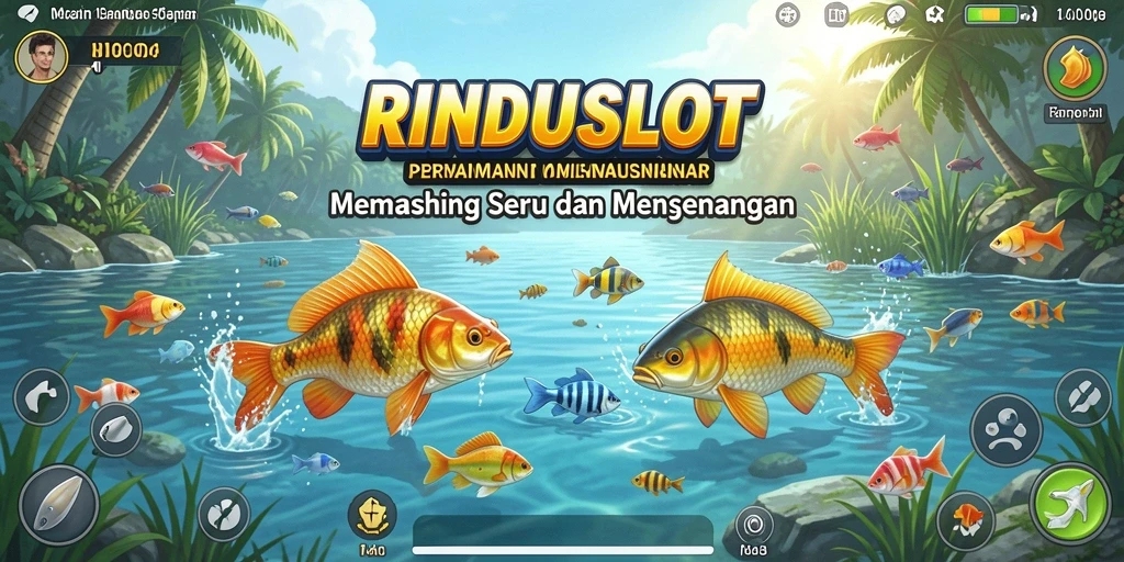 Screenshot RINDUSLOT menampilkan momen menangkap ikan yang mendebarkan.