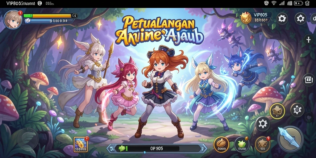 Tampilan screenshot gameplay VIP805 menampilkan karakter anime dalam aksi seru.